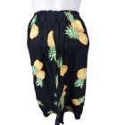 Női M-L-es fekete ananászos lenge térdszoknya