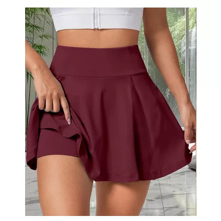 Női XXL-es bordó short-szoknya (szoknya, alul kisnadrággal, shorttal) - Shein - ÚJ