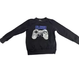   122-es fekete átfordítható flitteres gamer pulóver - Sinsay