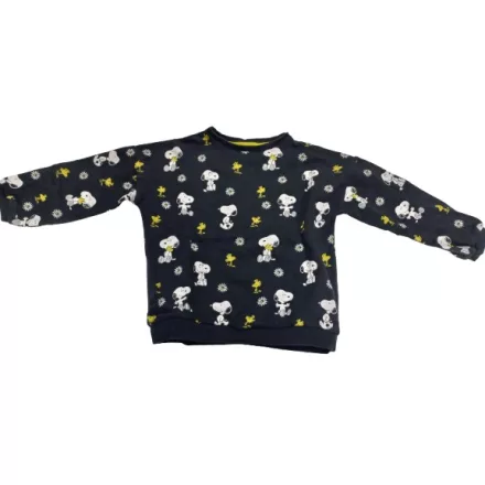 116-122-es fekete mintás lány pulóver - Snoopy