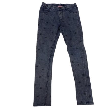 140-146-os kék csillagos sztreccs puha farmer leggings - F&D