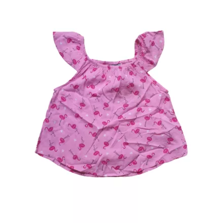 104-es rózsaszín flamingós ujjatlan blúz - Kiki & Koko - ÚJ