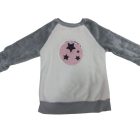 110-116-os szürke-fehér szőrmés átfordítható flitteres pulóver - TCM