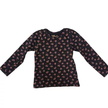 104-es fekete virágos pamutfelső - Young Dimension