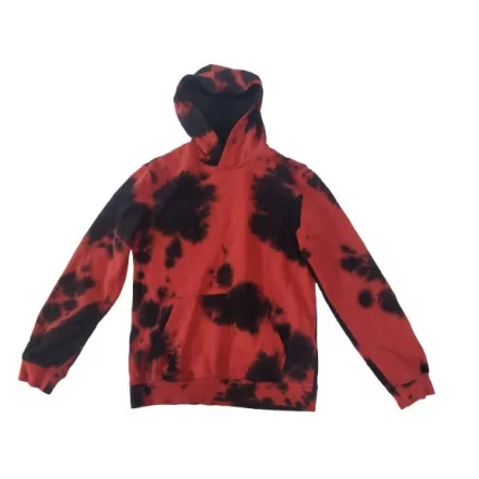 146-152-es piros-fekete kapucnis pulóver - H&M