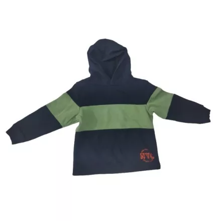 110-es sötétkék-zöld csíkos kapucnis pulóver - H&M