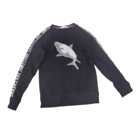 134-140-es fekete cápás pulóver - H&M