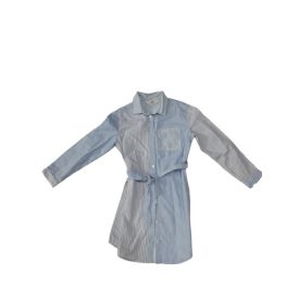   128-as kék-fehér csíkos vászon tunika, hosszított blúz - H&M