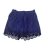 134-es sötétkék csipkés aljú rövidnadrág, short - TU