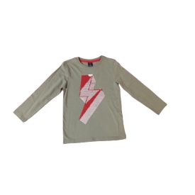   110-es khaki átfordítható flitteres villámos pamutfelső - Kiki & Koko - ÚJ