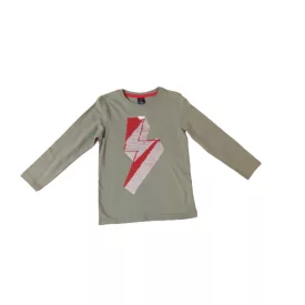   92-es khaki átfordítható flitteres villámos pamutfelső - Kiki & Koko - ÚJ