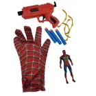 Pókember kesztyű (1 db), szivacstöltényes pisztoly, figura - Spiderman - ÚJ