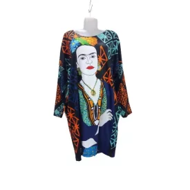   Női fekete onesize, egyméretes absztrakt mintás tunika - Frida Kahlo - ÚJ