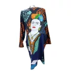 Női fekete onesize, egyméretes absztrakt mintás tunika - Frida Kahlo - ÚJ