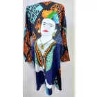 Női fekete onesize, egyméretes absztrakt mintás tunika - Frida Kahlo - ÚJ