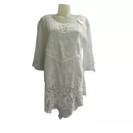 Női fehér alul csipkés felső, blúz - ÚJ