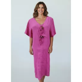   Női pink méret nélküli fehér géz anyagú gombos nyári hosszított blúz, ruha, tunika - Italy Moda - ÚJ