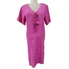 Női pink méret nélküli fehér géz anyagú gombos nyári hosszított blúz, ruha, tunika - Italy Moda - ÚJ