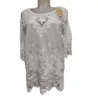 Női fehér hímzett csipkés lenge nyári felső, blúz - ÚJ