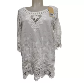   Női fehér hímzett csipkés lenge nyári felső, blúz - ÚJ