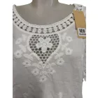Női fehér hímzett csipkés lenge nyári felső, blúz - ÚJ