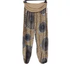 Női drapp mandalamintás laza jóganadrág, nyári nadrág - Italy Moda - ÚJ