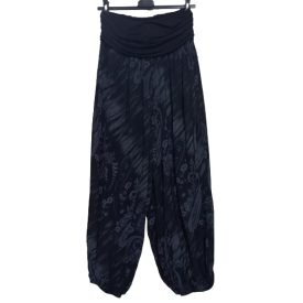   Női fekete mintás laza jóganadrág, nyári nadrág - Italy Moda - ÚJ