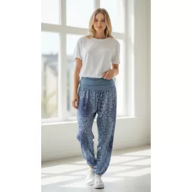   Női denimkék mandalamintás laza jóganadrág, nyári nadrág - Italy Moda - ÚJ