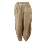 Női drapp (homokszínű) zsebes vékony pamutnadrág - Made in Italy - ÚJ