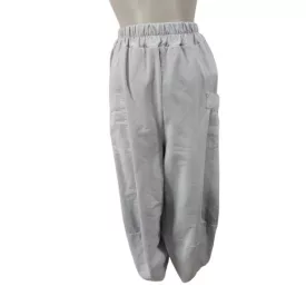   Női világosszürke zsebes vékony pamutnadrág - Made in Italy - ÚJ