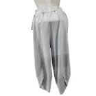 Női világosszürke zsebes vékony pamutnadrág - Made in Italy - ÚJ