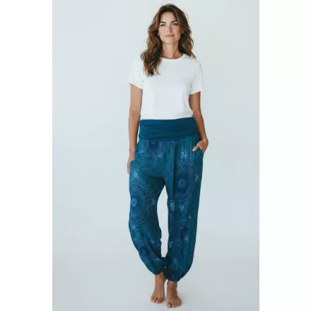 Női türkiz mandalamintás laza jóganadrág, nyári nadrág - Italy Moda - ÚJ