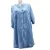 Női nagyméretű zsebes hosszított lenes, géz denimkék nyári blúz, felső one size - New Collection - ÚJ