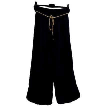 Női fekete laza nyári nadrág (egyenes szárú, bőszárú) - Italy Moda - ÚJ
