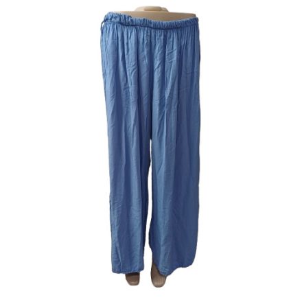 Női denimkék laza nyári nadrág (egyenes szárú, bőszárú) - Italy Moda - ÚJ