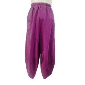 Női lila zsebes vékony pamutnadrág - Made in Italy - ÚJ