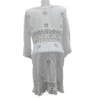 Női fehér horgolt hímzett nyári blúz, one size - New Collection - ÚJ