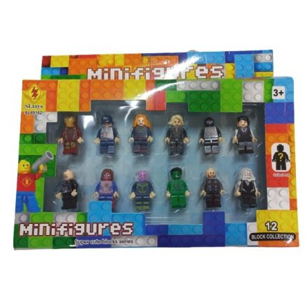 12 db szuperhős minifigura egyben, építőjáték - ÚJ