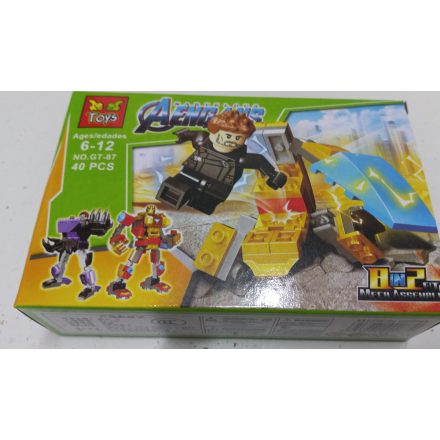 Lego-kompatibilis műanyag szuperhősös építőjáték, 40 db-os - Marvel bosszúállók - ÚJ