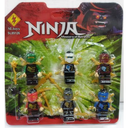6 db minifigura egyben, építőjáték - Ninja - Ninjago - ÚJ