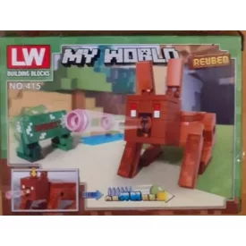  Lego-kompatibilis építőjáték, barna nyúl - Minecraft - ÚJ