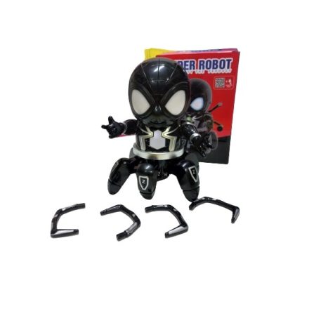 Interaktív fekete Spiderman, Pókember figura, robot - ÚJ