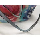 45x29 cm-es kék színes vidám mintás női táska (pántja kicsit hibás)