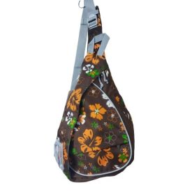 Barna virágos nagyméretű testtáska - Chenson - ÚJ