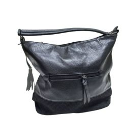 Fekete műbőr női táska, ridikül - ÚJ