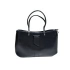 Fekete műbőr füles női táska, ridikül - ÚJ