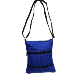   Kék-fekete steppelt női táska, válltáska, crossbody - ÚJ (hibás)