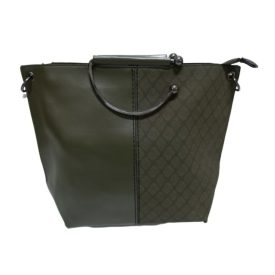 Khaki műbőr női táska, ridikül szett, 2 db-os - ÚJ