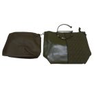 Khaki műbőr női táska, ridikül szett, 2 db-os - ÚJ