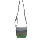 Zöld-drapp-szürke-fehér műbőr női táska, ridikül - ÚJ